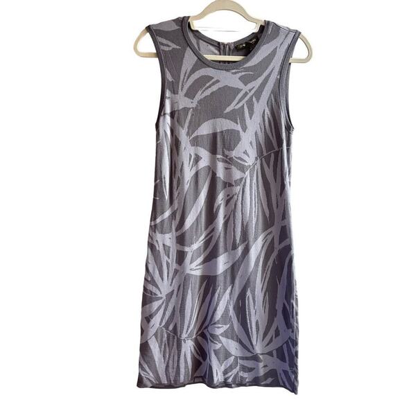 Tommy Bahama Dunbar Palms Gray Tropical Sleeveless Knit Sheath Dress Size M - Picture 1 of 9